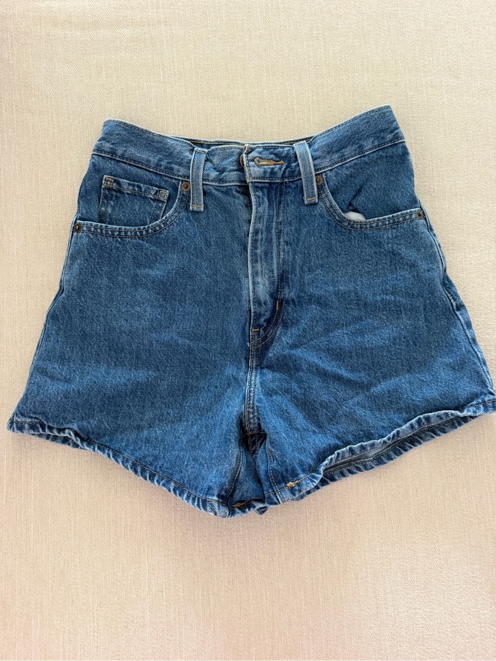 Levi's High-Rise Blue Denim Shorts
